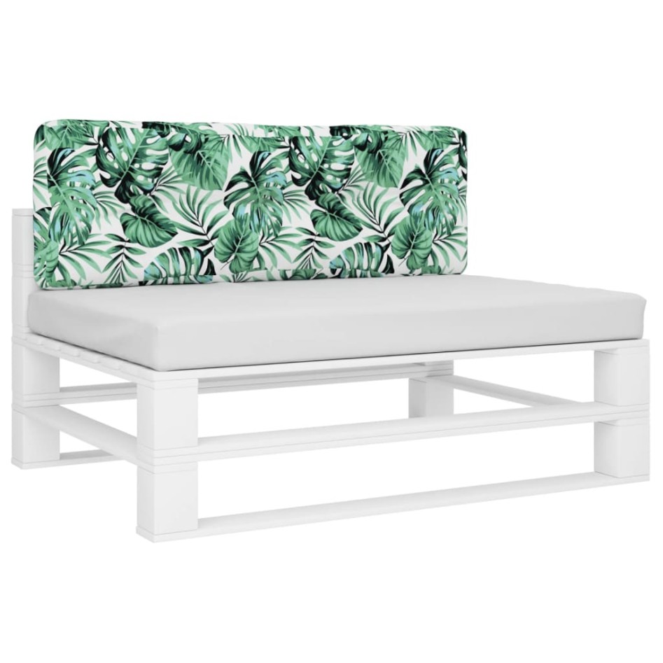 Cojín para sofá de palets tela estampado de hojas 120x40x12