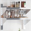 Estante de pared acero inoxidable plateado 50x23,5x48 cm