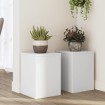 Soportes de plantas 2 uds madera ingeniería blanco 25x25x35 cm