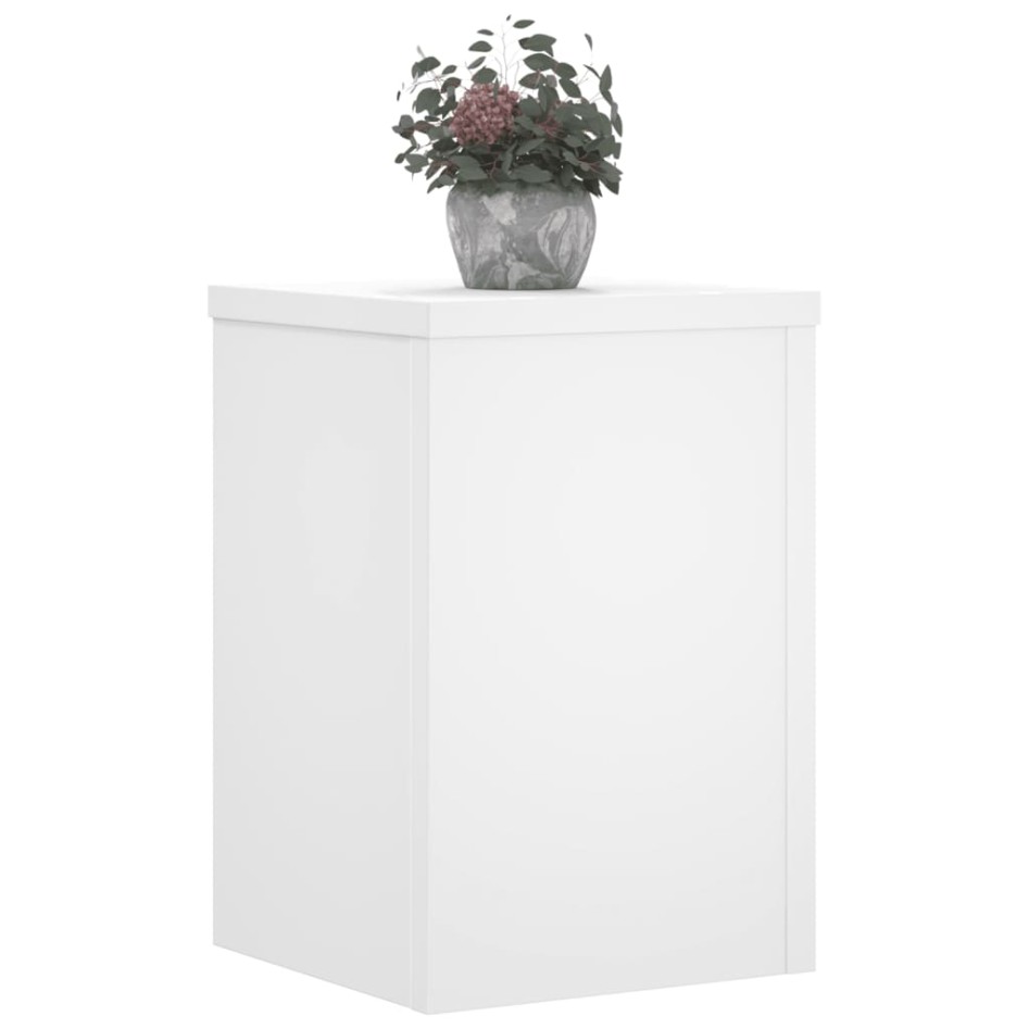 Soportes de plantas 2 uds madera ingeniería blanco 25x25x35