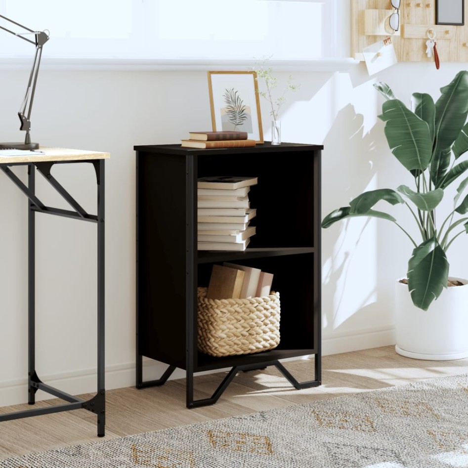 Estantería madera de ingeniería negro 50x31x74,5