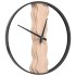 Reloj de pared de hierro y madera de roble marrón Ø35