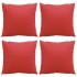 Cojines de sofá 4 unidades tela rojo 50x50