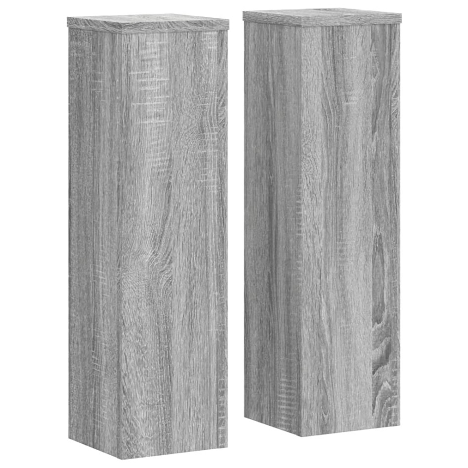 Soportes de plantas 2 uds madera gris Sonoma 17x17x60