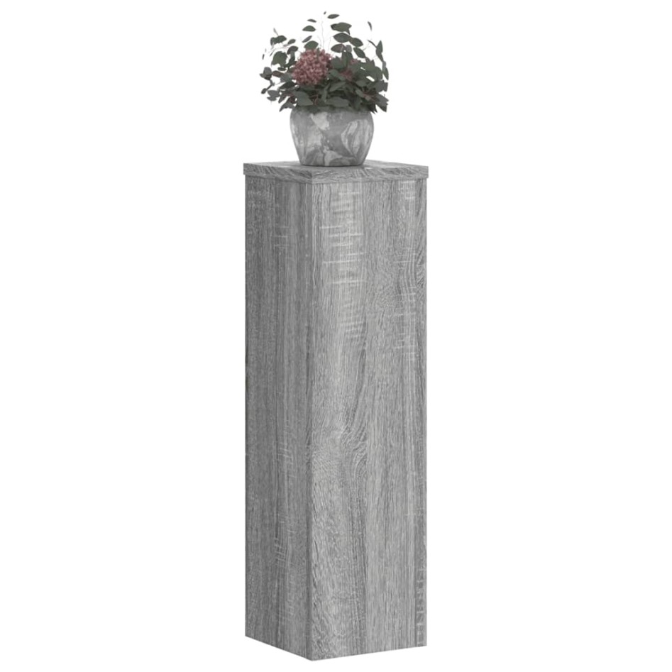 Soportes de plantas 2 uds madera gris Sonoma 17x17x60