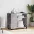 Mesa auxiliar ruedas madera ingeniería gris hormigón