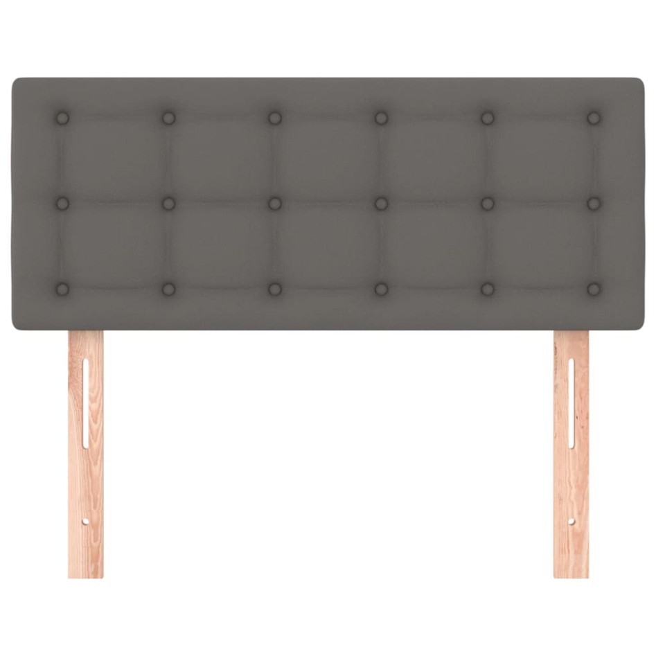 Cabecero de cuero sintético gris 80x5x78/88