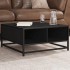 Mesa de centro madera ingeniería y metal negro 60,5x60,5x30
