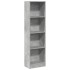 Estantería de madera de ingeniería gris hormigón 40x24x143