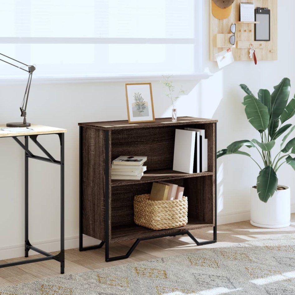 Estantería de madera de ingeniería marrón roble 80x31x74,5