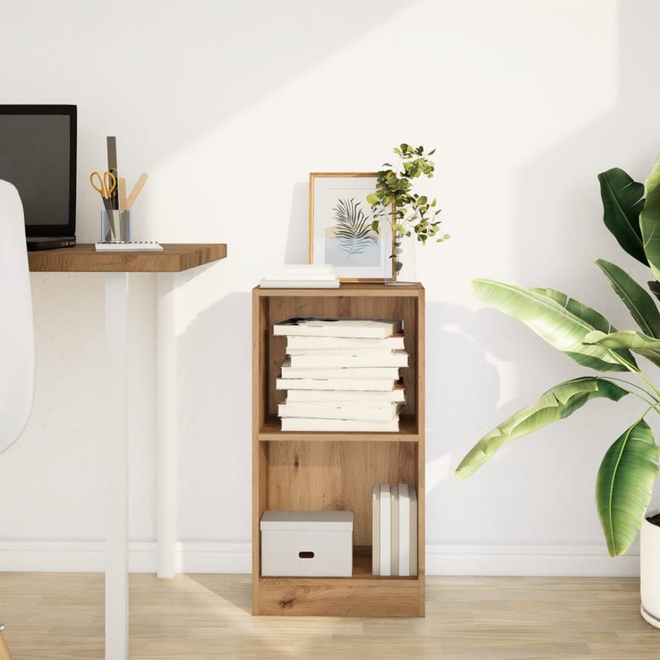 Estantería de madera de ingeniería roble artesanal 40x24x76