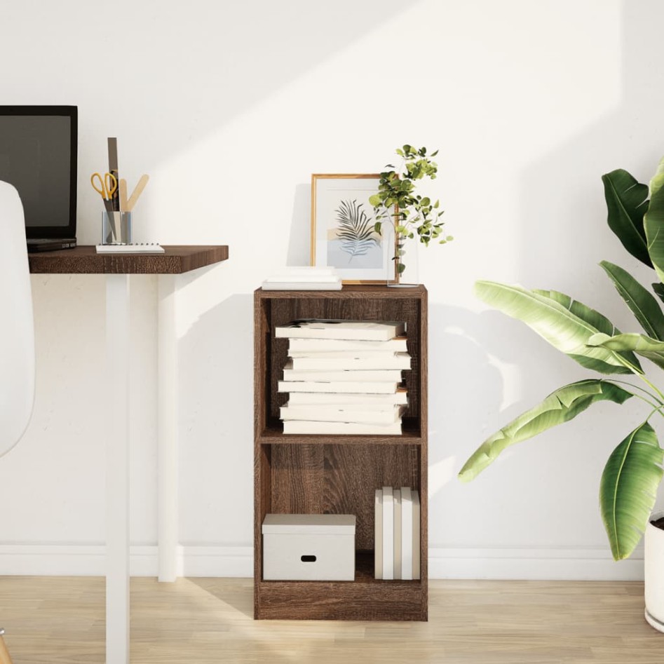 Estantería madera de ingeniería marrón roble 40x24x76