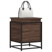 Caja de almacenaje con tapa madera marrón roble 40x40x51,5 cm