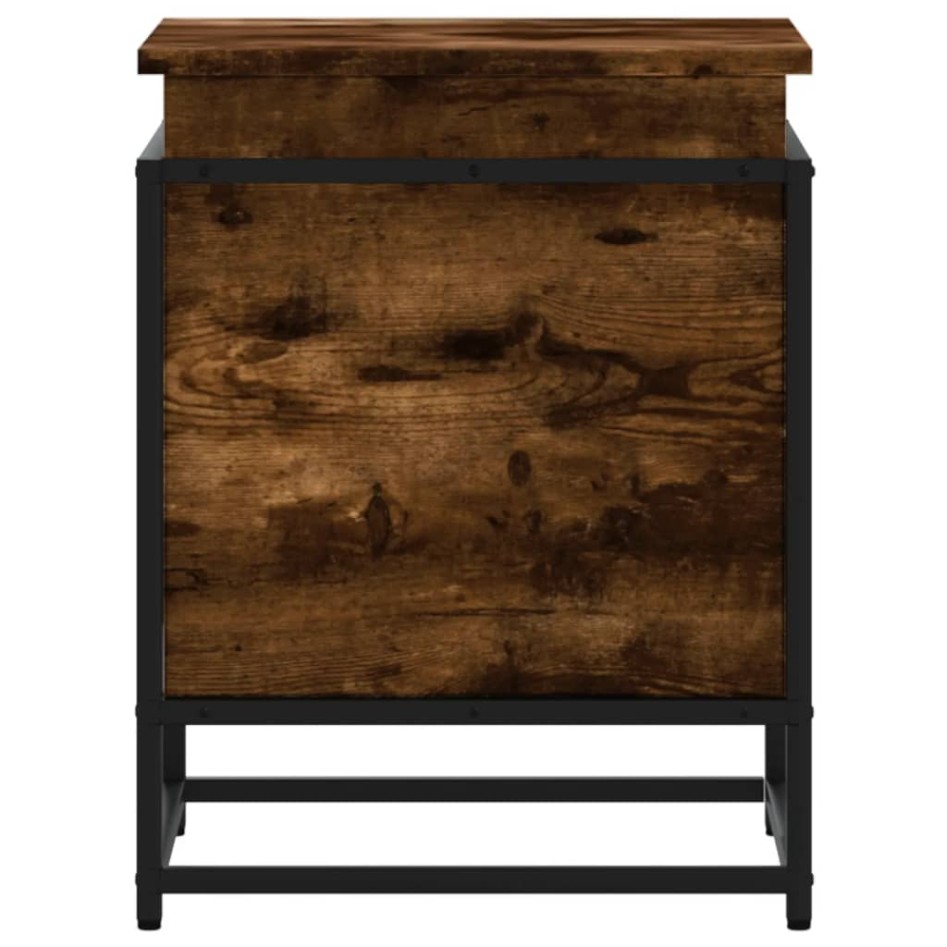 Caja de almacenaje con tapa madera roble ahumado 40x40x51,5