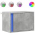 Mesita de noche de pared con luces LED gris