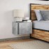 Mesita de noche de pared con luces LED gris
