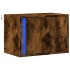 Mesita de noche de pared con luces LED roble