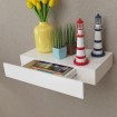Estante flotante pared con 1 cajón MDF blanco para libros/DVD