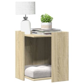 Mueble arenero para gatos madera roble Sonoma 42x42x51