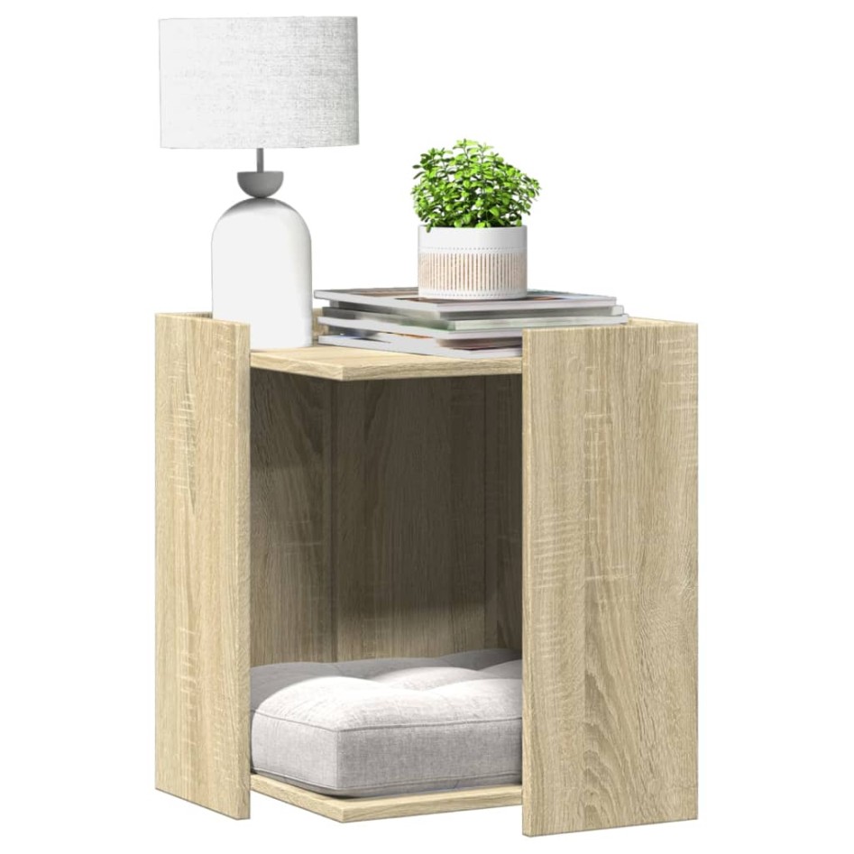 Mueble arenero para gatos madera roble Sonoma 42x42x51