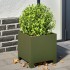 Jardinera hexagonal acero verde oliva 30x30x30