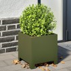 Jardinera hexagonal acero verde oliva 30x30x30 cm