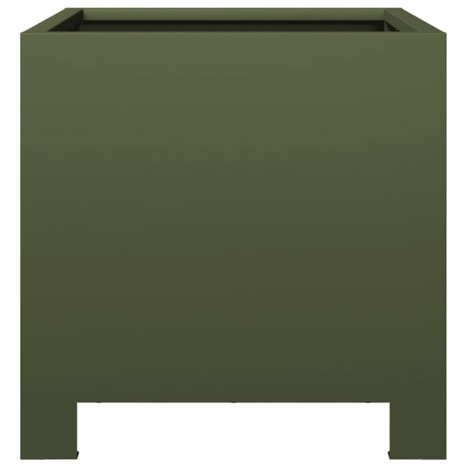 Jardinera hexagonal acero verde oliva 30x30x30