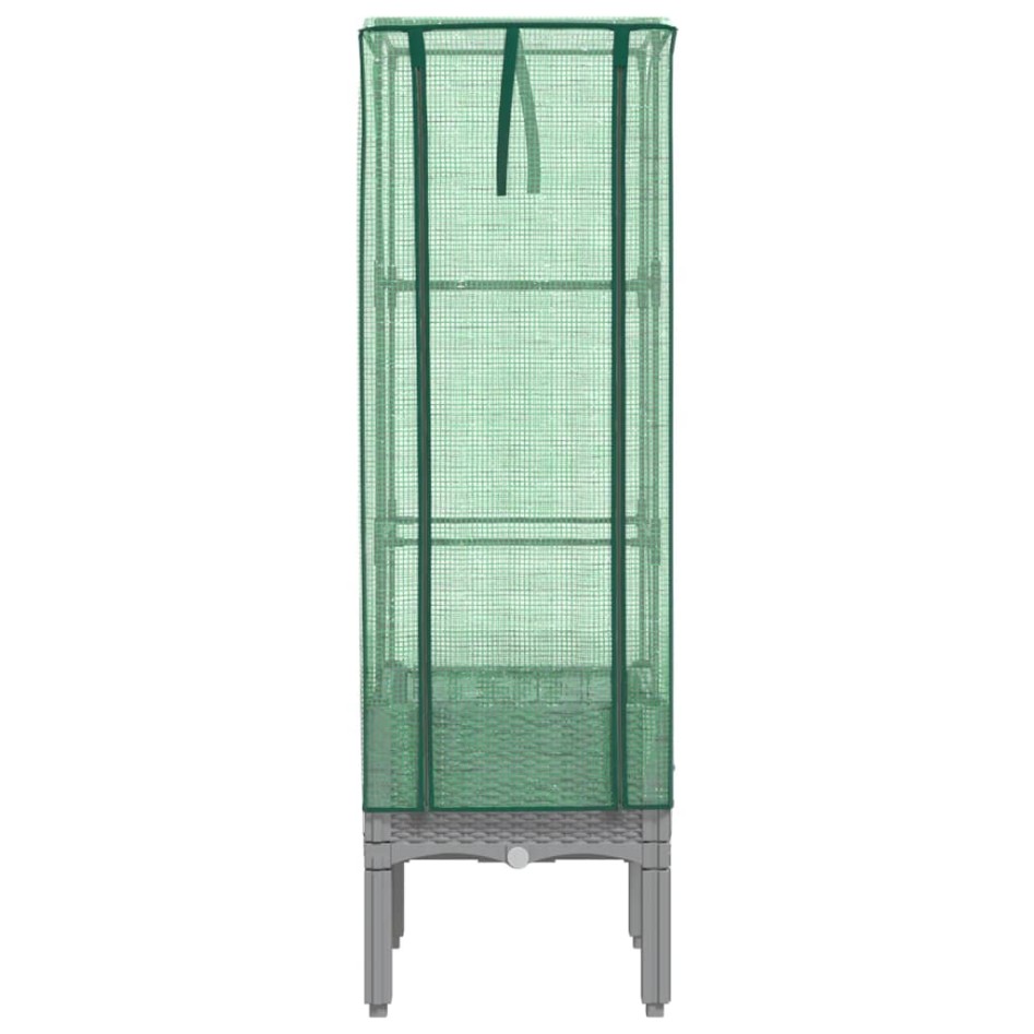 Arriate con cubierta invernadero aspecto ratán 40x40x140