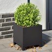 Jardinera de acero negra 30x30x30 cm