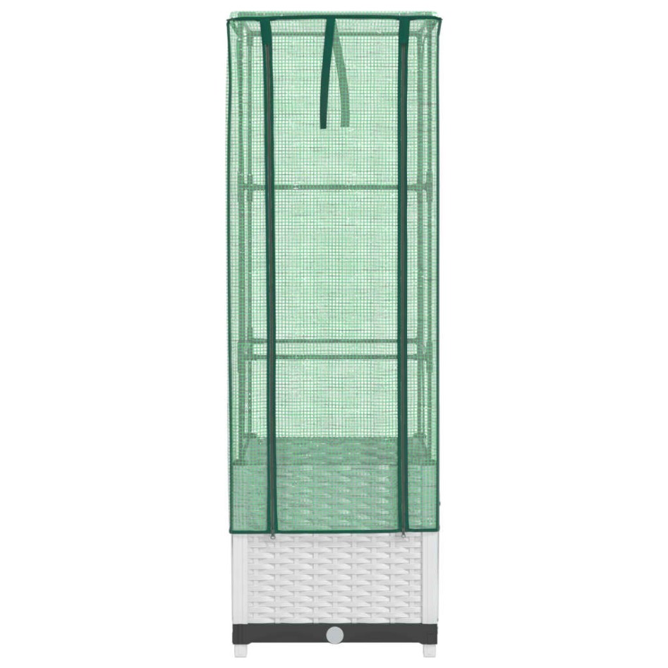 Arriate con cubierta invernadero aspecto ratán 40x40x139