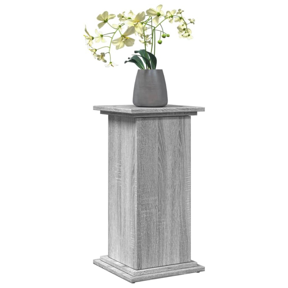Pedestal expositor con almacenaje gris Sonoma 31x30x60