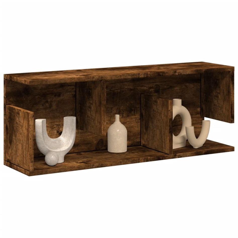 Armario de pared madera de ingeniería roble ahumado 80x20x30