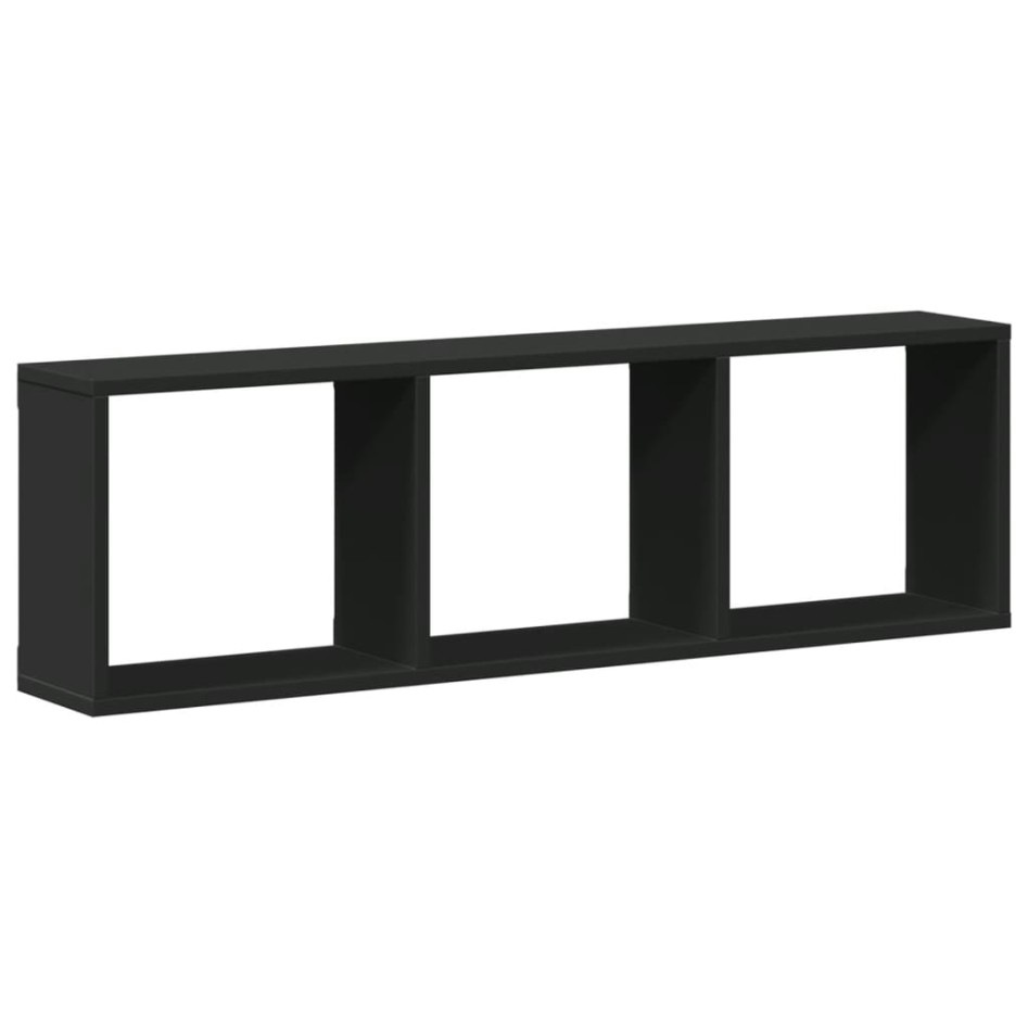 Armario de pared madera de ingeniería negro 100x16x30