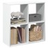 Librería divisora madera ingeniería blanca 69,5x29x69,5