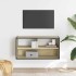Mueble TV madera ingeniería y metal roble Sonoma 80x31x39,5