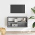 Mueble TV madera ingeniería y metal roble ahumado 80x31x39,5