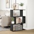 Librería divisora 3 niveles madera ingeniería negra 70x24x97