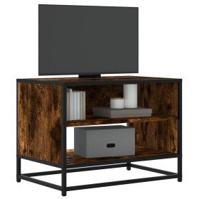 Mueble TV metal y madera ingeniería roble humo 61x40x46
