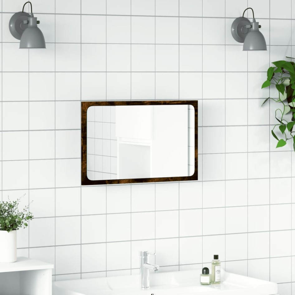 Espejo de baño LED madera ingeniería roble Sonoma 60x8,5x38