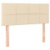 Cama box spring con colchón tela color crema 90x200