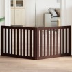 Puerta para perros plegable 2 paneles madera álamo marrón 160cm
