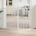 Puerta para perros plegable 2 paneles madera álamo blanca