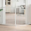 Puerta para perros plegable 2 paneles madera álamo blanca 160cm