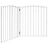 Puerta para perros plegable 2 paneles madera álamo blanca