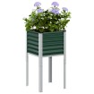 Jardinera de acero verde oliva 45x45x88 cm