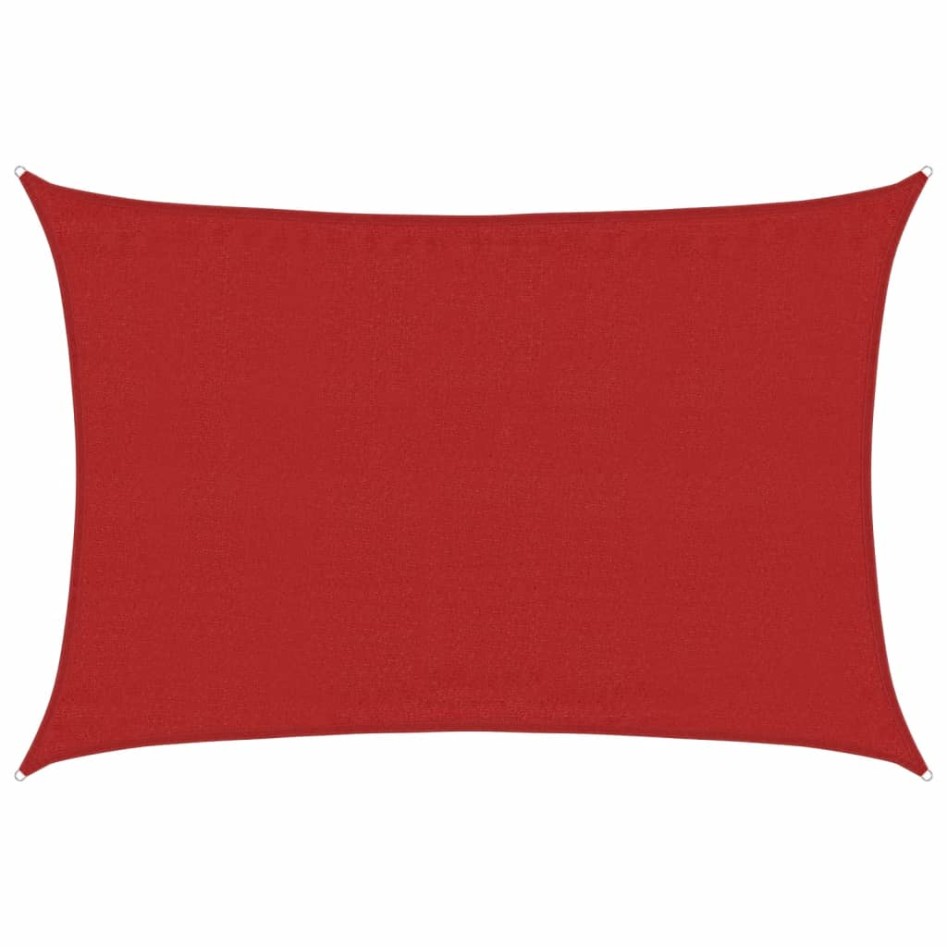 Toldo de vela rojo HDPE 160 g/m² 3,5x5