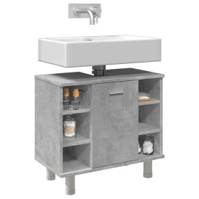 Armario de baño madera ingeniería gris hormigón 60x32x53,5