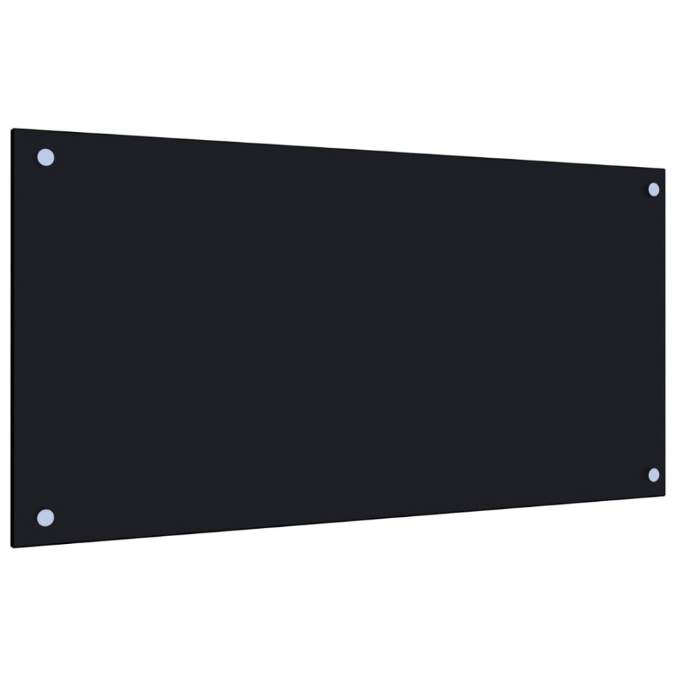 Protección salpicaduras cocina vidrio templado negro 80x40