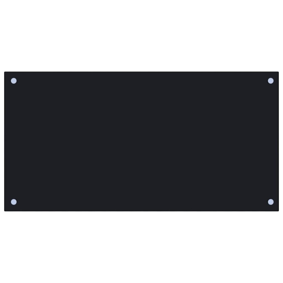 Protección salpicaduras cocina vidrio templado negro 80x40
