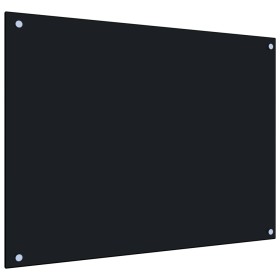 Protección salpicaduras cocina vidrio templado negro 80x60